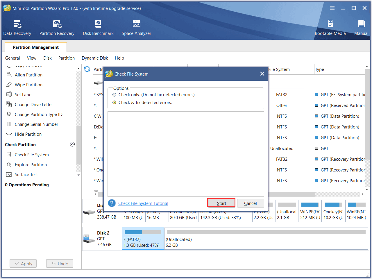 check ssd for errors